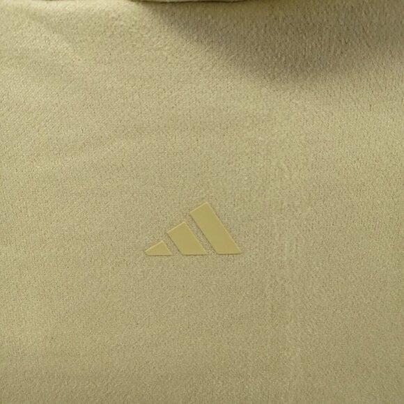 Adidas Sweatshirt Mens Large Yellow Halo Gold Sueded Hoodie Basketball Mesh Line - Picture 4 of 9